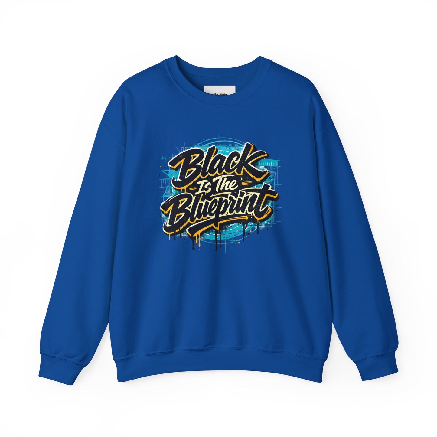 Black Is The Blueprint Crewneck Sweatshirt — Graffiti-Style Streetwear