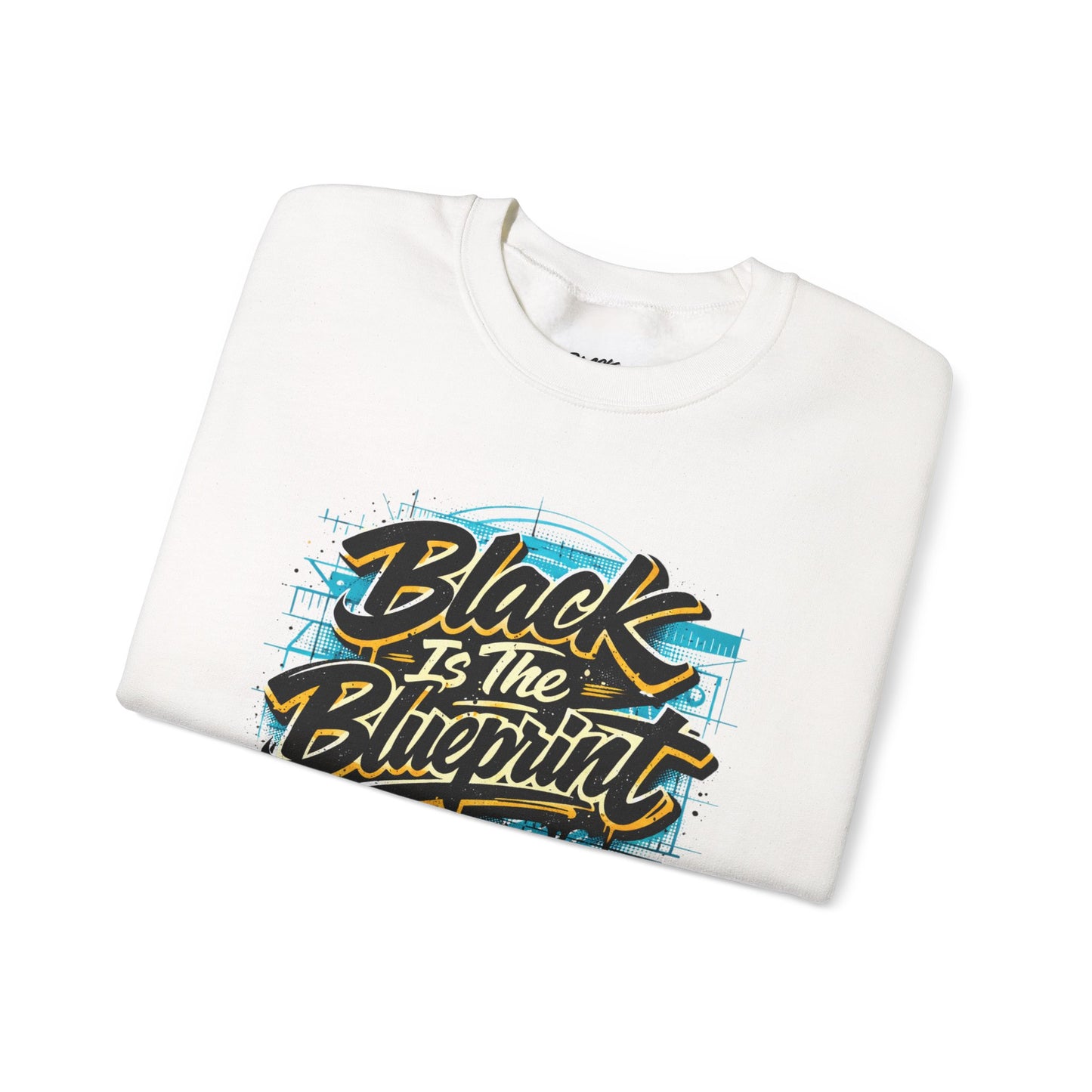 Black Is The Blueprint Crewneck Sweatshirt — Graffiti-Style Streetwear