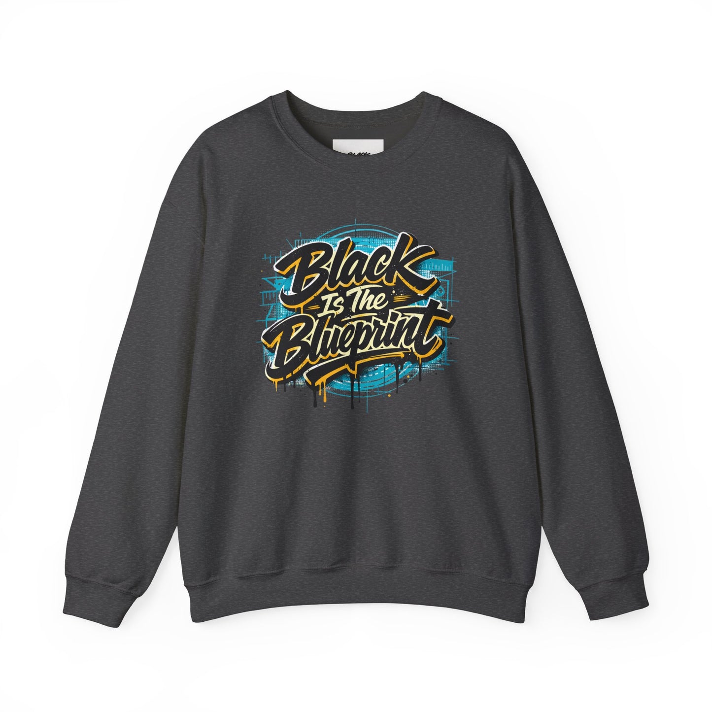 Black Is The Blueprint Crewneck Sweatshirt — Graffiti-Style Streetwear