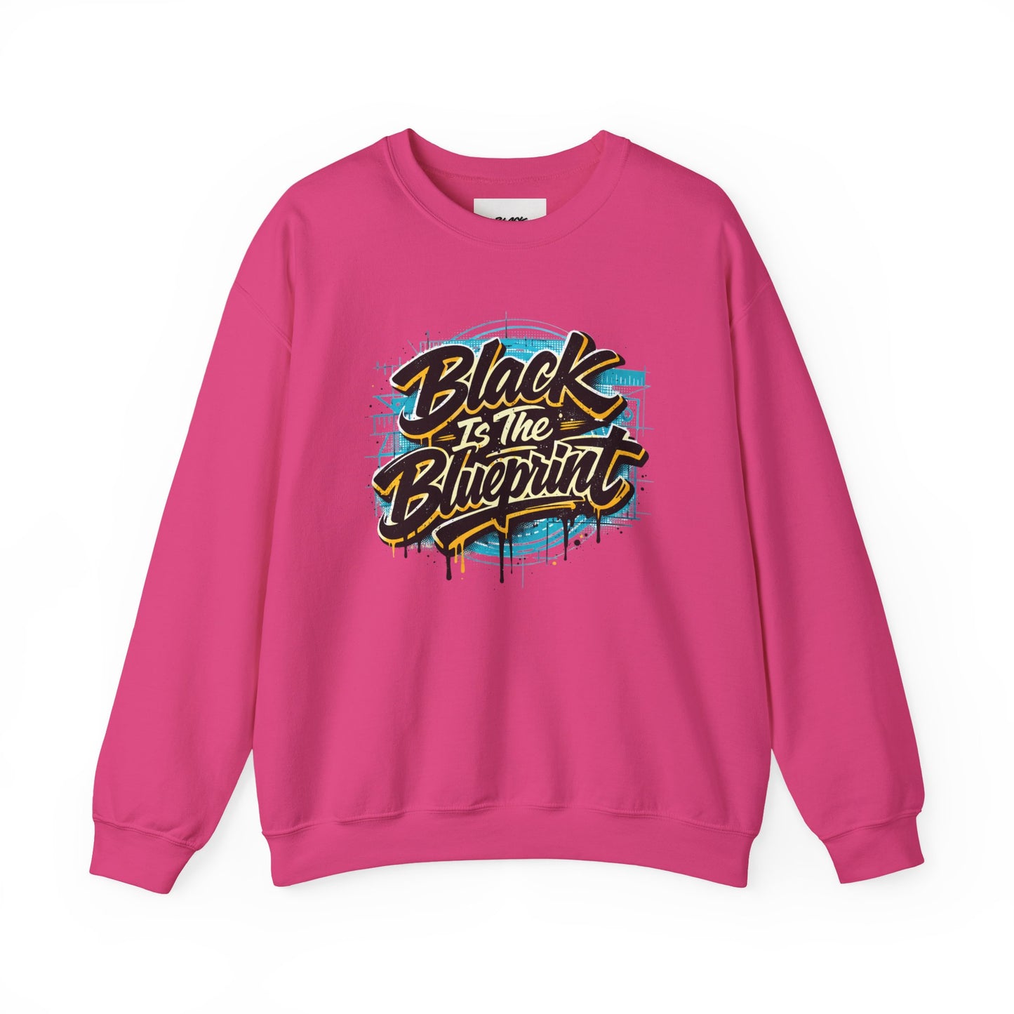 Black Is The Blueprint Crewneck Sweatshirt — Graffiti-Style Streetwear