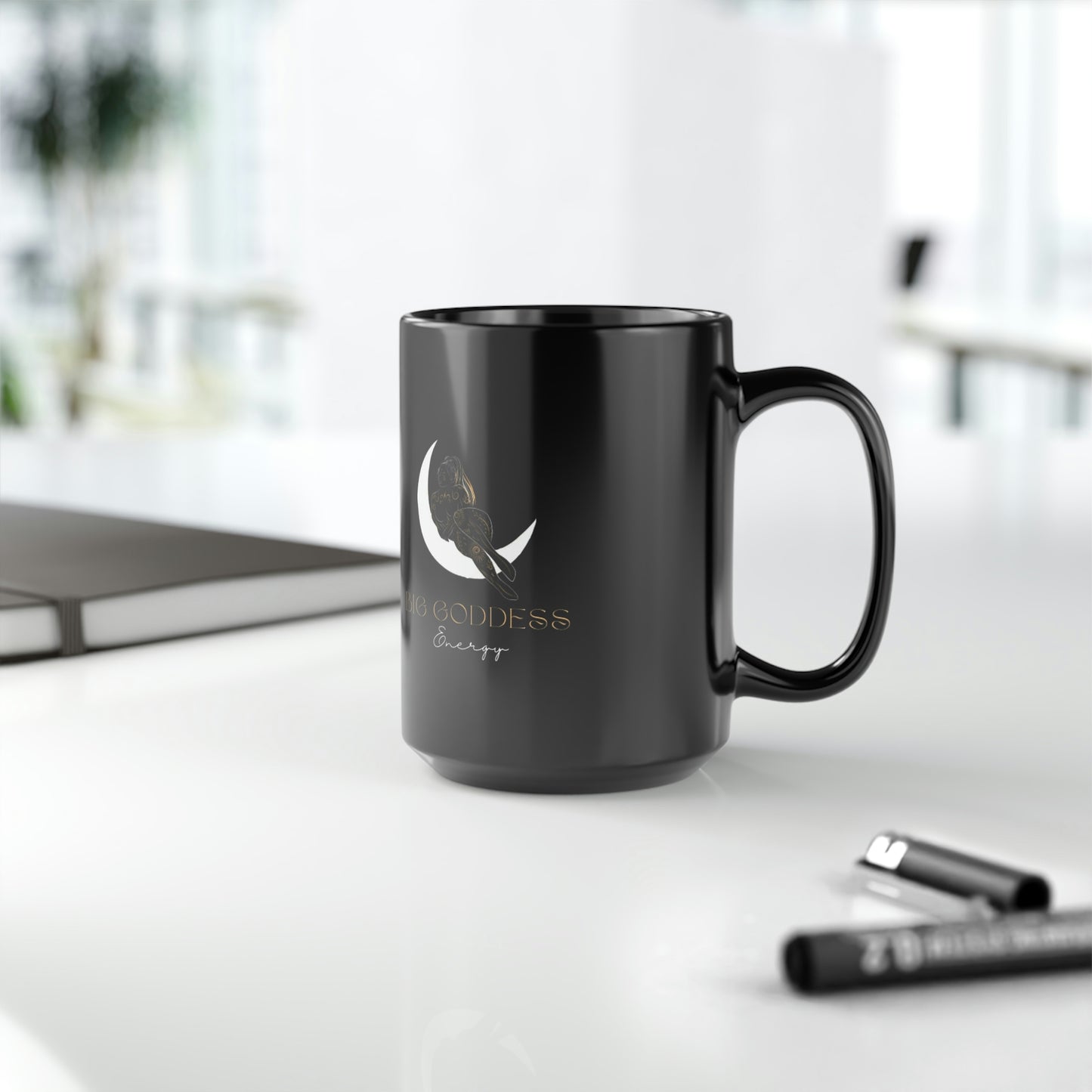 L Black BGE Mug, 15oz
